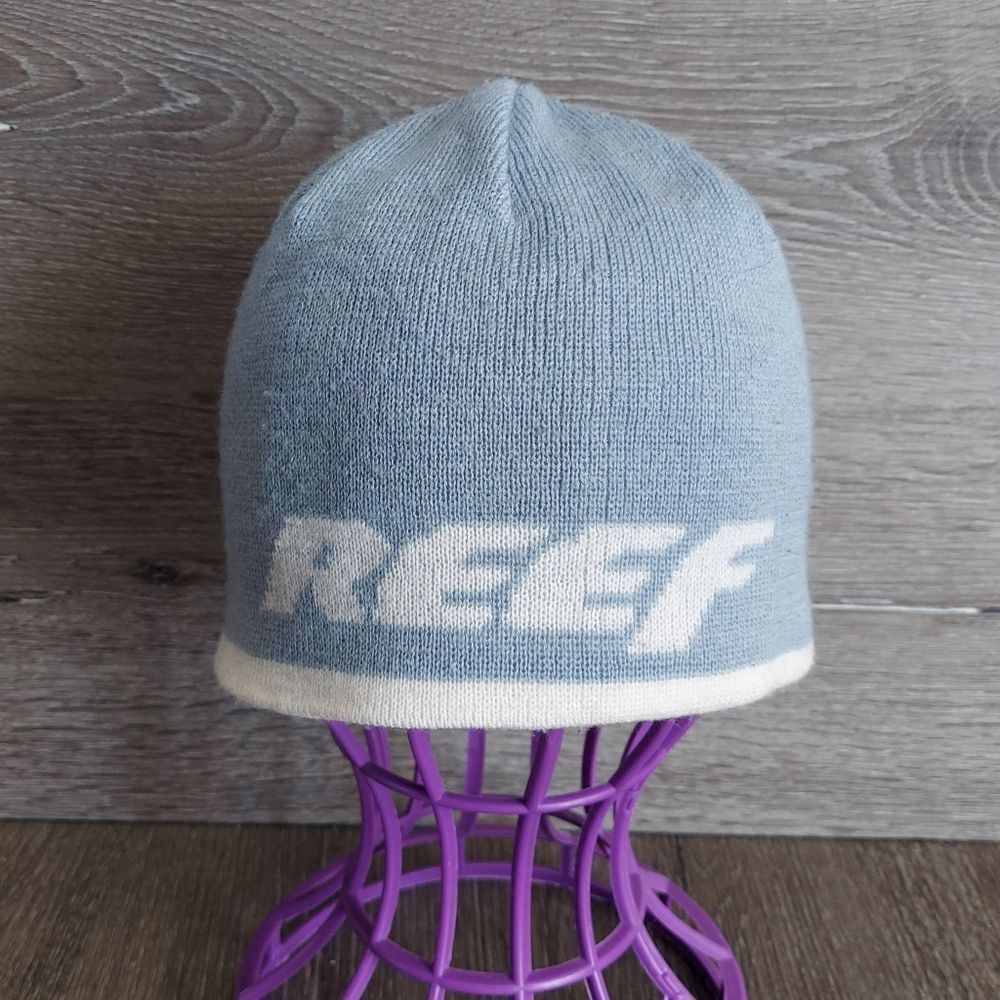Reef Blue and White Reversible Beanie